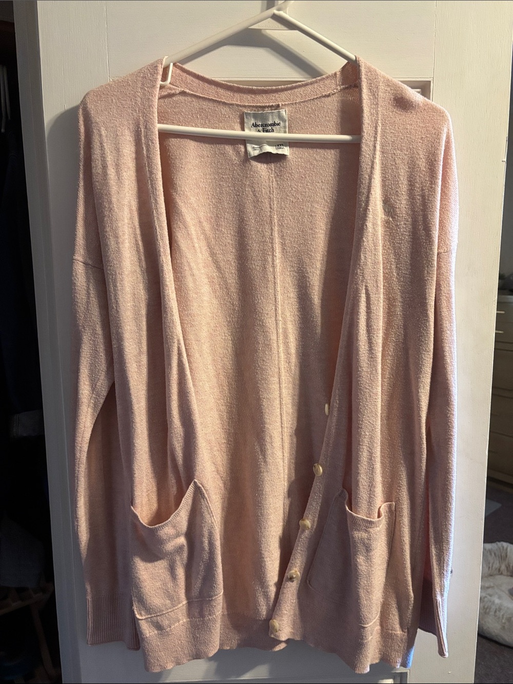 Abercrombie & Fitch Pale Pink Button-Up Cardigan